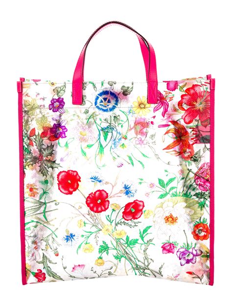 gucci floral leather bag|Gucci clear tote bag.